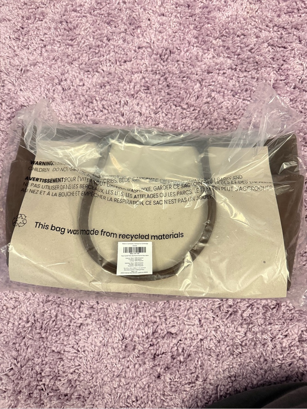 Malia And Lili Faux Suede Tote in Brown
